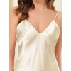 cheibear Women's Satin Pajama Silky Cami Strap Nightgown Sleep Dress - 4 of 4