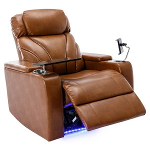 Fontoi Accent Chairs, Recliner Chair with Hidden Arm Storage and Convenient Cup Holder, Brown, 38"*40.6"*34.5" - 1 of 4