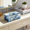 Modern Decorative Box with Lid for Home Decor - Mirrored Jewelry Storage Box and Keepsake Organizer with Marble-Inspired Finish - 3" - 4 of 4