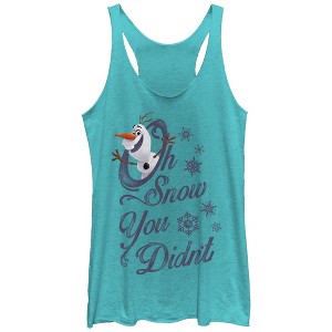 Women's Frozen Olaf Snow You Didn't Racerback Tank Top - 1 of 3