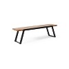 Wooakway Modern 63" L Weather-resistant Acacia Wood Patio Bench with Adjustable Levelers Classic Slat Panel Durable Solid Hardwood Frame - 4 of 4