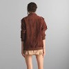 Women's Soft Suede Leather Iconic Oversized Jacket - 4 of 4