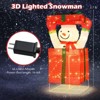 Costway Lighted Snowman in Gift Box Christmas Decoration with 100 LED Lights for Home Lawn - 3 of 4