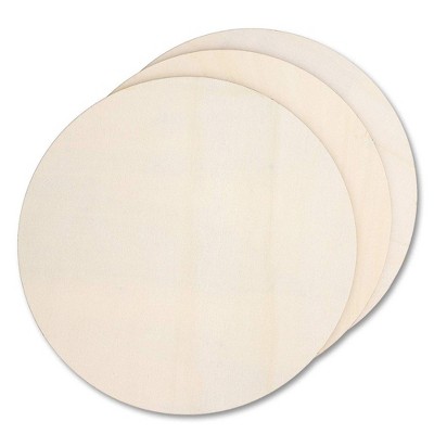 Wooden Cutouts for Crafts, Wood Circles, 0.2 Inch Thick (12 In, 3-Pack)
