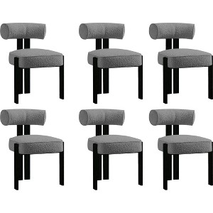 Upholstered Dining Chairs,Modern Boucle  Dining Room Chairs with  Ergonomic Curved Back , Comfortable Kitchen Chairs - 1 of 4
