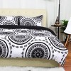 Unique Bargains 3 Pcs Bohemian Floral Printed Design Duvet Cover Sets 1 Duvet Cover, 2 Pillow Shams White Queen - 3 of 4