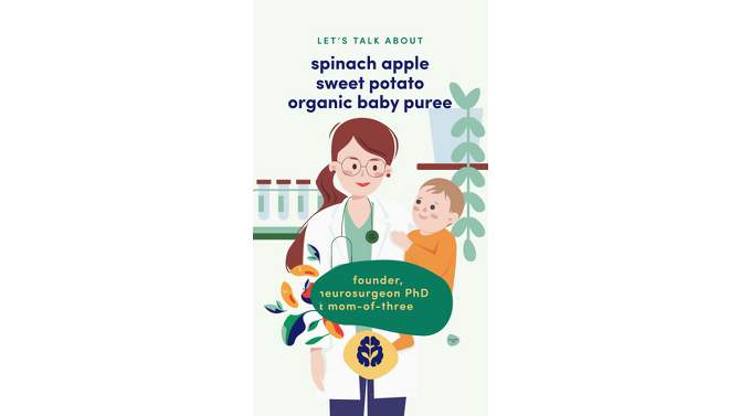 Cerebelly Organic Spinach, Apple and Sweet Potato Baby Food Pouch - 24oz/6pk, 2 of 8, play video