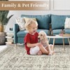 Coucheta Washable Vintage Distressed Area Rug, Non-Slip Thin Foldable Floral Carpet for Living Room, Bedroom, Dining Room, Multiple Sizes & Colors - 4 of 4