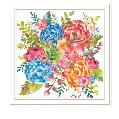 HomeRoots Spring Floral White Framed Print Wall Art