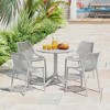WestinTrends Playa 5-Piece Modern Round Patio Dining Table Set with Stackable Patio Dining Chairs - 2 of 4