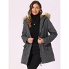 INSPIRE CHIC Women's Winter Coats Windproof Flap Pockets Long Puffer Parka Barn Jackets with Faux Fur Hood - 2 of 4