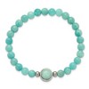 Chisel Stainless Steel Polished 6.5mm China Amazonite Beaded 7" Stretch Bracelet - 3 of 4