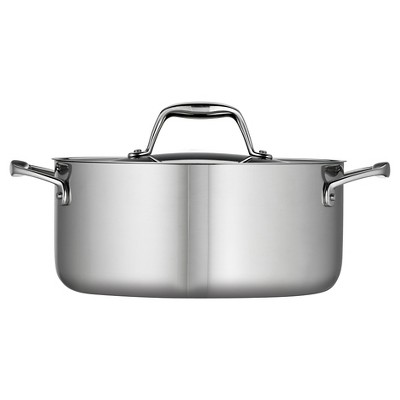 Tri-Ply Clad 5-Quart Stainless Steel Round Dutch Oven