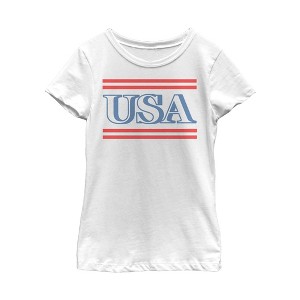 Girl's Lost Gods Fourth of July  USA Stripe T-Shirt - 1 of 4