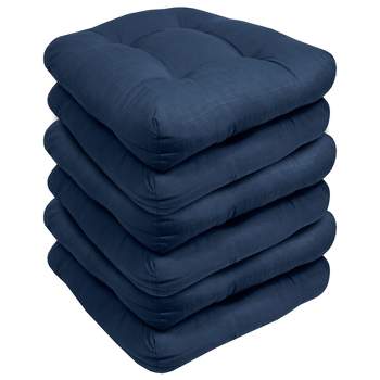 Chair Cushion U-Shaped Chair Pads with Polyester Cover 4 Pack 17.5 x 17Inch  Navy