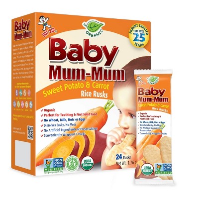Baby Mum-Mum Sweet Potato & Carrot Baby Rice Rusks - 1.76oz