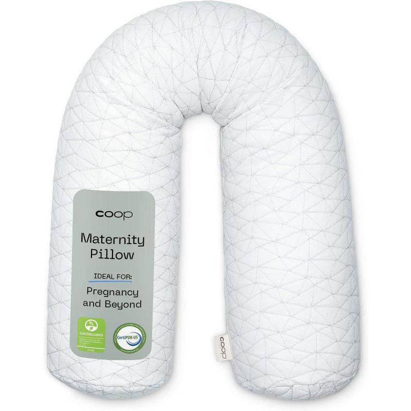 Coop Home Goods Maternity Pillow - Memory Foam Body Pillow for Pregnancy, Side Sleeper Body Pillow, Full Body Pillow for Sleeping (White), 1 of 8