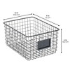 Metal Pantry Basket with Label Plate - Set of 2 - Matte Black - 3 of 4