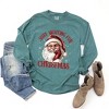 Simply Sage Market Women's Just Waiting For Christmas Santa Long Sleeve Garment Dyed Tee - 3 of 4