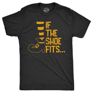 Mens If The Shoe Fits T Shirt Funny Halloween Witch Feet Salem Joke Tee For Guys - Crazy Dog Men's T Shirt - 1 of 4