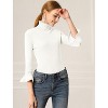 INSPIRE CHIC Women's Ruffle Sleeves Pullover Turtleneck Slim Fit Stretchy Knit Sweater - 4 of 4