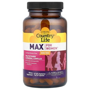 Country Life Max for Women™, Multivitamin & Mineral Complex, Iron Free, 120 Vegetarian Capsules - 1 of 3