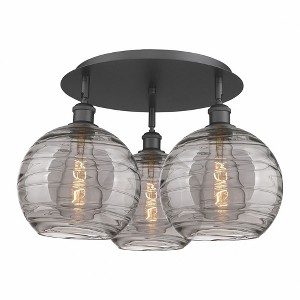 Athens Deco Swirl - 3 Light Flush Mount In Industrial Style-12.63 Inches Tall and 21.75 Inches Wide - 1 of 1