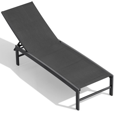 Crestlive Products Chaise Lounge Chair Outdoor Set of 2 Adjustable 5 Positions Pool Tanning Recliner Outdoor Lounge Furniture