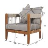 Christopher Knight Home Clifton 3 Piece Patio Rustic Acacia and Rope Slat Design Seating Set with Cushion - 3 of 4