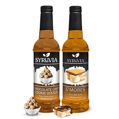 Syruvia Coffee Flavors Variety Pack: Chocolate Chip Cookie Dough & Smores 25.4 fl oz Syrup