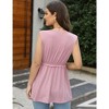 Women's Sleeveless V-Neck Tank Babydoll Tops Flowy Hem Tshirt with Ruffle Details Casual Loose Summer Blouses - 2 of 4