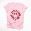 S.W.Smiley Peace Love Valentine Smiley - Women's Short Sleeve Graphic T-Shirt - 2 of 4