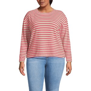 Lands' End Women's Long Sleeve Mariner Jersey Crewneck Tee - 1 of 4