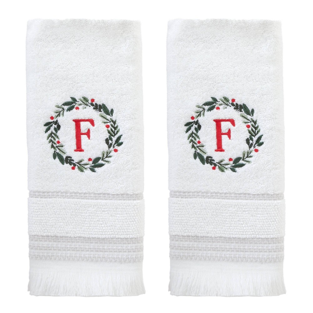 SKL Home 2pk Wreath Monogram Hand Towels "F"