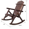 Lyngins Outdoor Nursery Rocking Chair with High Backrest,Glider Rocking Chair,Wood Accent Chair for Bedroom,Living Room,Garden - 3 of 4