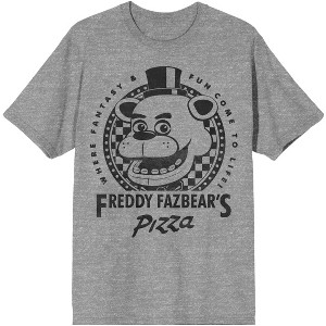 Five Nights At Freddy's Freddy Fazbear's Pizza Where Fantasy & Fun Come To Life Men's White Crew Neck Short Sleeve T-shirt - 1 of 3