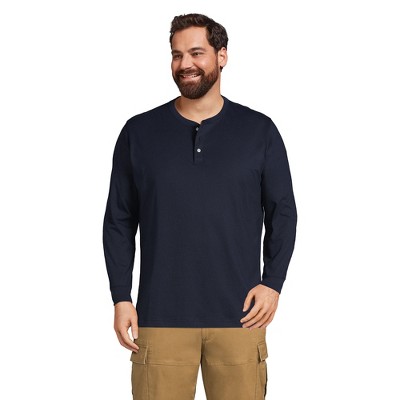 Lands' End Men's Big Supima Jersey Long Sleeve Henley - 2x Big ...