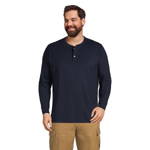 Lands' End Men's Super-T Long Sleeve Henley Shirt - 1 of 3