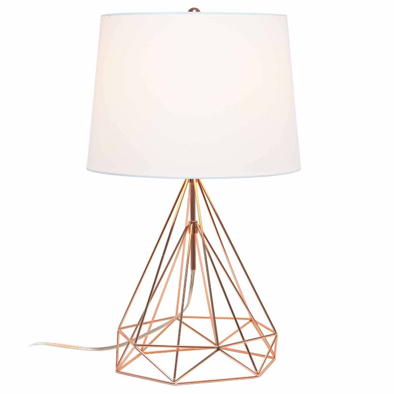 Geometric Wired Table Lamp with Fabric Shade - Lalia Home, 3 of 9