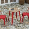 Merrick Lane Indoor/Outdoor Dining Table, 23.75" Round All Weather Poly Resin Top with Steel Base - 3 of 4