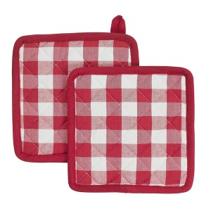 Annie Buffalo Check Red Pot Holder Set of 2 8x8 - 1 of 3