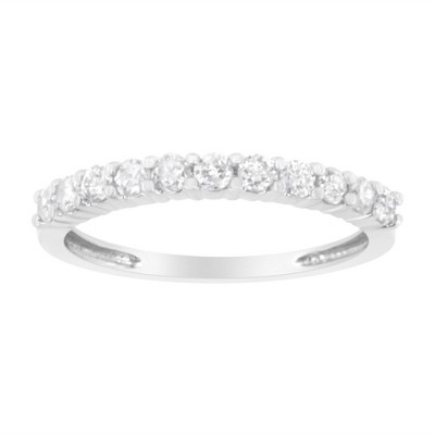 Silver 1/2 cttw Diamond 11 Stone Band Ring