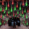 Itopfox 10 Tube 240 LED Icicle Meteor Shower Lights Waterproof Outdoor 22ft Plug In Red Green Christmas Tree Yard House Decoration 1 Pack - 3 of 4