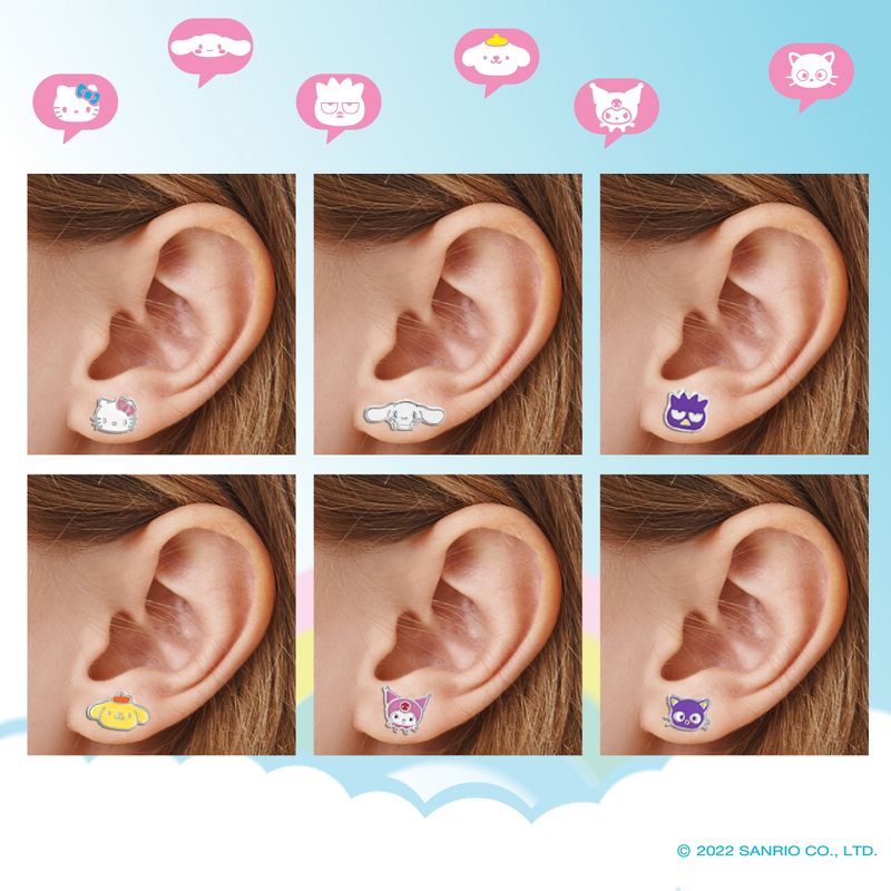 Sanrio Hello Kitty and Friends Stud Earring Set - 12 Pairs, Officially Licensed, 2 of 6