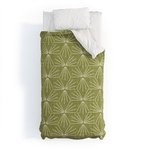 Deny Designs Twin/ Twin Extra Long Holli Zollinger Sun Tile Comforter and Pillow Sham Green - 1 of 4