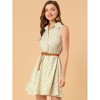 INSPIRE CHIC Women's Floral Sleeveless Half Placket Mini Belted Summer Dress - 2 of 4