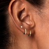 Small Sterling Silver Huggie Hoop Earrings Set for Women, 14K Gold Plated Hoops Stacks for Multiple Piercings - 4 of 4