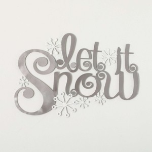 24" Sullivans Let It Snow Christmas Wall Decor, Silver - 1 of 3