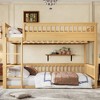 KTMBDW Bunk Bed, Bunk Bed Frame with Ladder and Guardrail, Wood Slats for Dormitory and Bedroom, Space Saving - 2 of 4