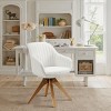 Art Leon Comfortable Fabric Swivel Accent Chair with Solid Oak Wood Legs - 3 of 3